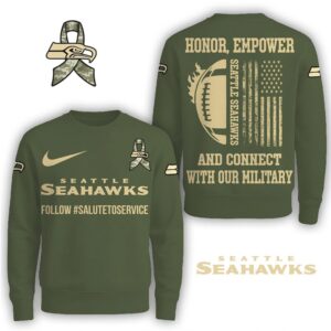 Seattle Seahawks Salute To Service Military Appreciation Olive Green Hoodie