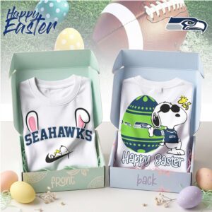 Seattle Seahawks Snoopy Happy Easter Egg Hunt Nike Logo Navy Football Shirt
