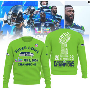 Seattle Seahawks Super Bowl 2026 Champions Graphic Logo Wordmark Fan T Shirt