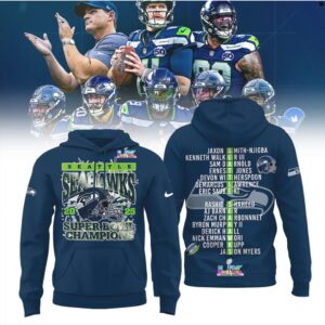 Seattle Seahawks Super Bowl Champions 2025 Player Roster Congrats Seahawks Hoodie Seattle Seahawks Super Bowl Champions 2025 Player Roster Congrats Seahawks Hoodie