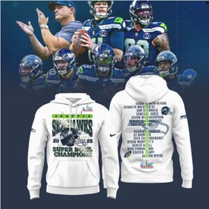 Seattle Seahawks Super Bowl Champions 2025 Player Roster Congrats Seahawks Hoodie
