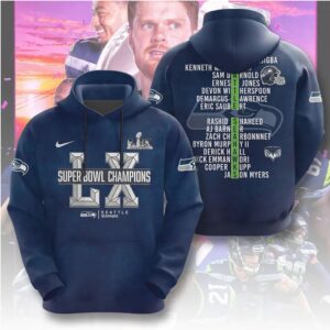 Seattle Seahawks Super Bowl Champions Personalized NFL Roster Name Graphic Pullover Hoodie Seattle Seahawks Super Bowl Champions Personalized NFL Roster Name Graphic Pullover Hoodie