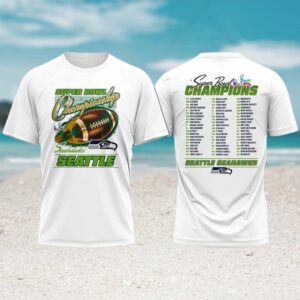 Seattle Seahawks Super Bowl Champions Roster List Commemorative Fan Shirt