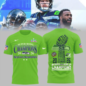Seattle Seahawks Super Bowl LIX Champions 2026 Roster Name Wordmark Hoodie