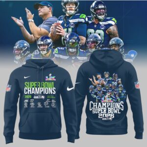 Seattle Seahawks Super Bowl LIX Champions 2026 Team Roster Signature Congrats Seahawks Hoodie Seattle Seahawks Super Bowl LIX Champions 2026 Team Roster Signature Congrats Seahawks Hoodie