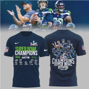 Seattle Seahawks Super Bowl LIX Champions 2026 Team Roster Signature Congrats Seahawks Hoodie