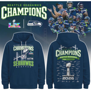 Seattle Seahawks Super Bowl LX 2026 Champions Signature Roster Hoodie
