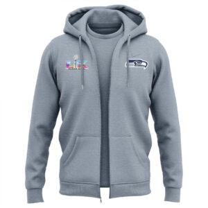 Seattle Seahawks Super Bowl LX Bound Heather Grey Full Zip Performance Travel Hoodie