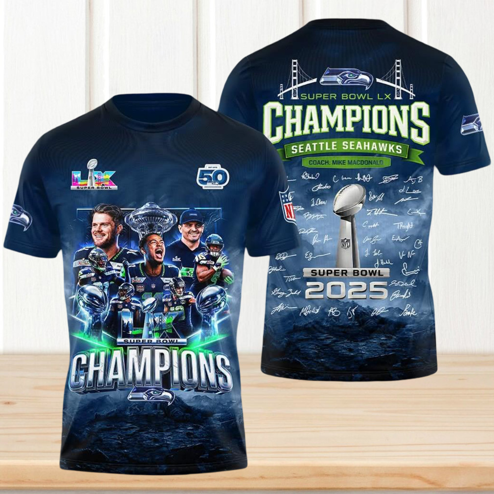Seattle Seahawks Super Bowl LX Champions 2025 Commemorative NFL Fan tshirt Seattle Seahawks Super Bowl LX Champions 2025 Commemorative NFL Fan tshirt