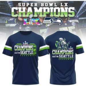 Seattle Seahawks Super Bowl LX Champions 2026 Action Graphic Hoodie Seattle Seahawks Super Bowl LX Champions 2026 Action Graphic Hoodie