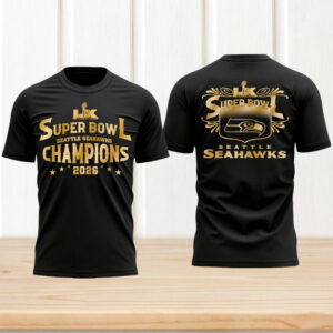 Seattle Seahawks Super Bowl LX Champions 2026 Gold Foil Gift Idea T Shirt Seattle Seahawks Super Bowl LX Champions 2026 Gold Foil Gift Idea T Shirt