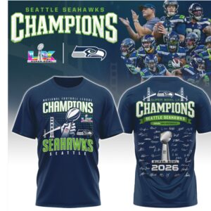 Seattle Seahawks Super Bowl LX Champions 2026 Roster Signatures Graphic Shirt