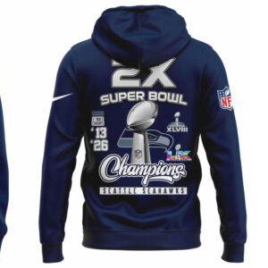 Seattle Seahawks Super Bowl LX Champions 2026 Trophy History Hoodie