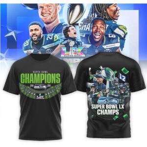 Seattle Seahawks Super Bowl LX Champions 2026 Victory Parade Graphic Fan T Shirt