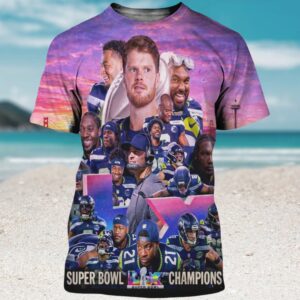Seattle Seahawks Super Bowl LX Champions All Over Print Collage Fan Shirt