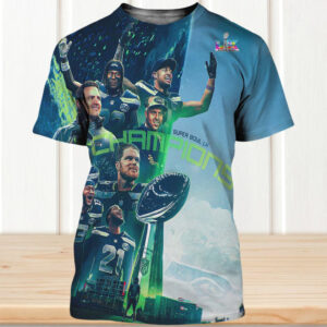 Seattle Seahawks Super Bowl LX Champions Blue Fade Team Victory Shirt Seattle Seahawks Super Bowl LX Champions Blue Fade Team Victory Shirt