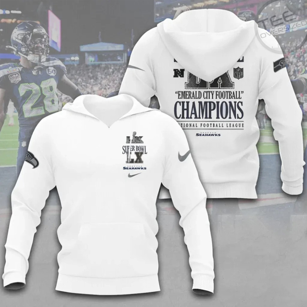 Seattle Seahawks Super Bowl LX Champions Emerald City Football Graphic T Shirt Seattle Seahawks Super Bowl LX Champions Emerald City Football Graphic T Shirt