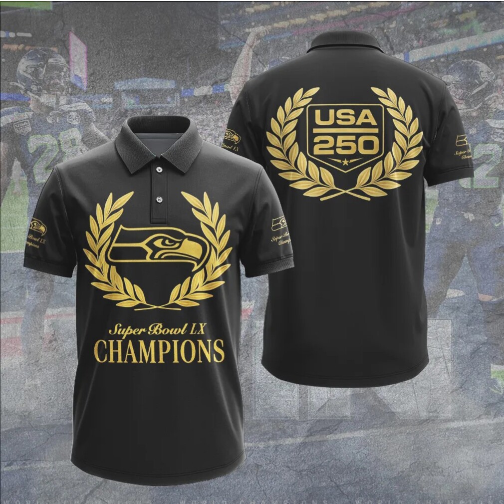 Seattle Seahawks Super Bowl LX Champions Gold Laurel Wreath Black Graphic Fan Hoodie Seattle Seahawks Super Bowl LX Champions Gold Laurel Wreath Black Graphic Fan Hoodie