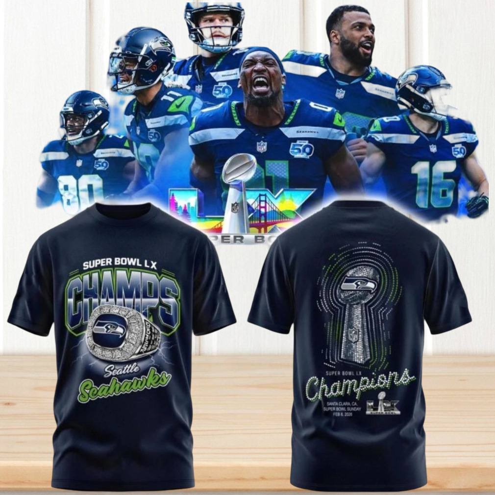 Seattle Seahawks Super Bowl LX Champions Navy Championship Ring Shirt Seattle Seahawks Super Bowl LX Champions Navy Championship Ring Shirt