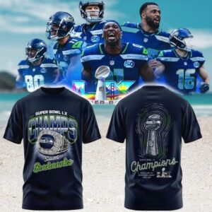 Seattle Seahawks Super Bowl LX Champions Navy Championship Ring Shirt