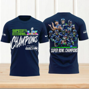 Seattle Seahawks Super Bowl LX Champions Performance Featuring Roster Player Graphics T Shirt