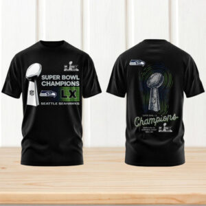 Seattle Seahawks Super Bowl LX Champions Santa Clara Trophy Shirt Seattle Seahawks Super Bowl LX Champions Santa Clara Trophy Shirt