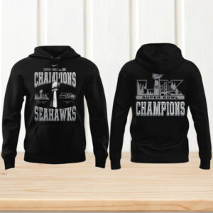 Seattle Seahawks Super Bowl LX Champions Silver Foil Graphic Football Hoodie