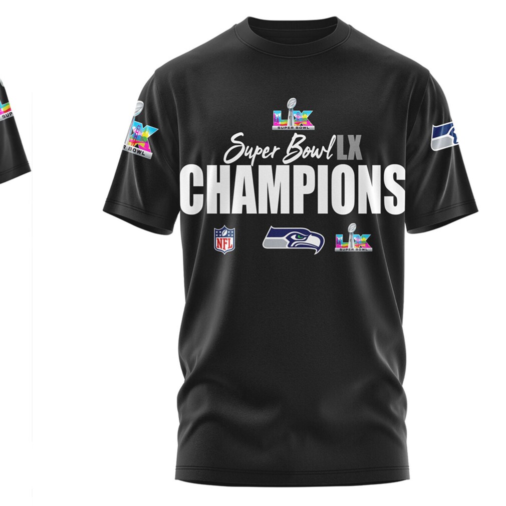 Seattle Seahawks Super Bowl LX Champions Team Celebration Roster Fan T Shirt Seattle Seahawks Super Bowl LX Champions Team Celebration Roster Fan T Shirt