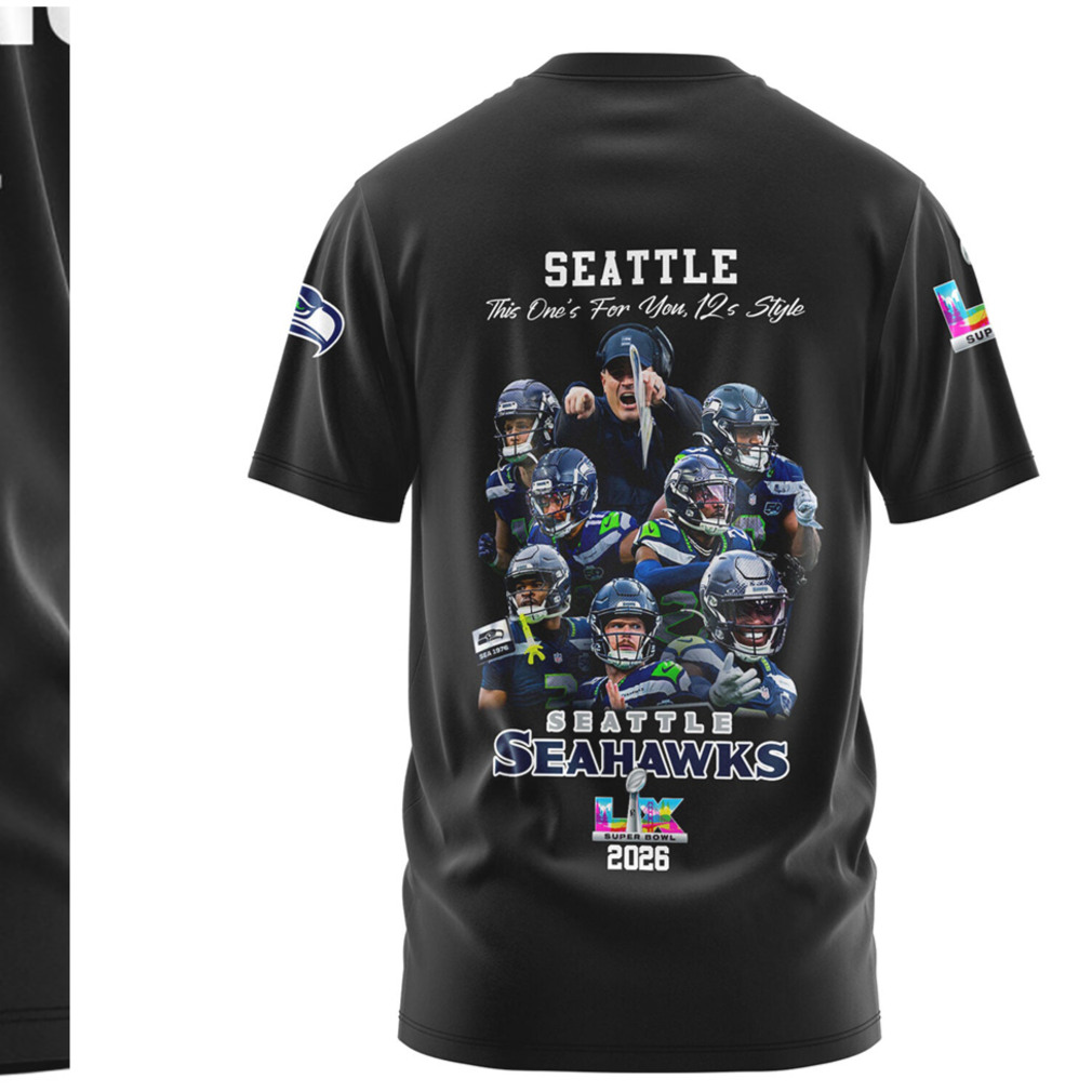 Seattle Seahawks Super Bowl LX Champions Team Celebration Roster Fan T Shirt Seattle Seahawks Super Bowl LX Champions Team Celebration Roster Fan T Shirt