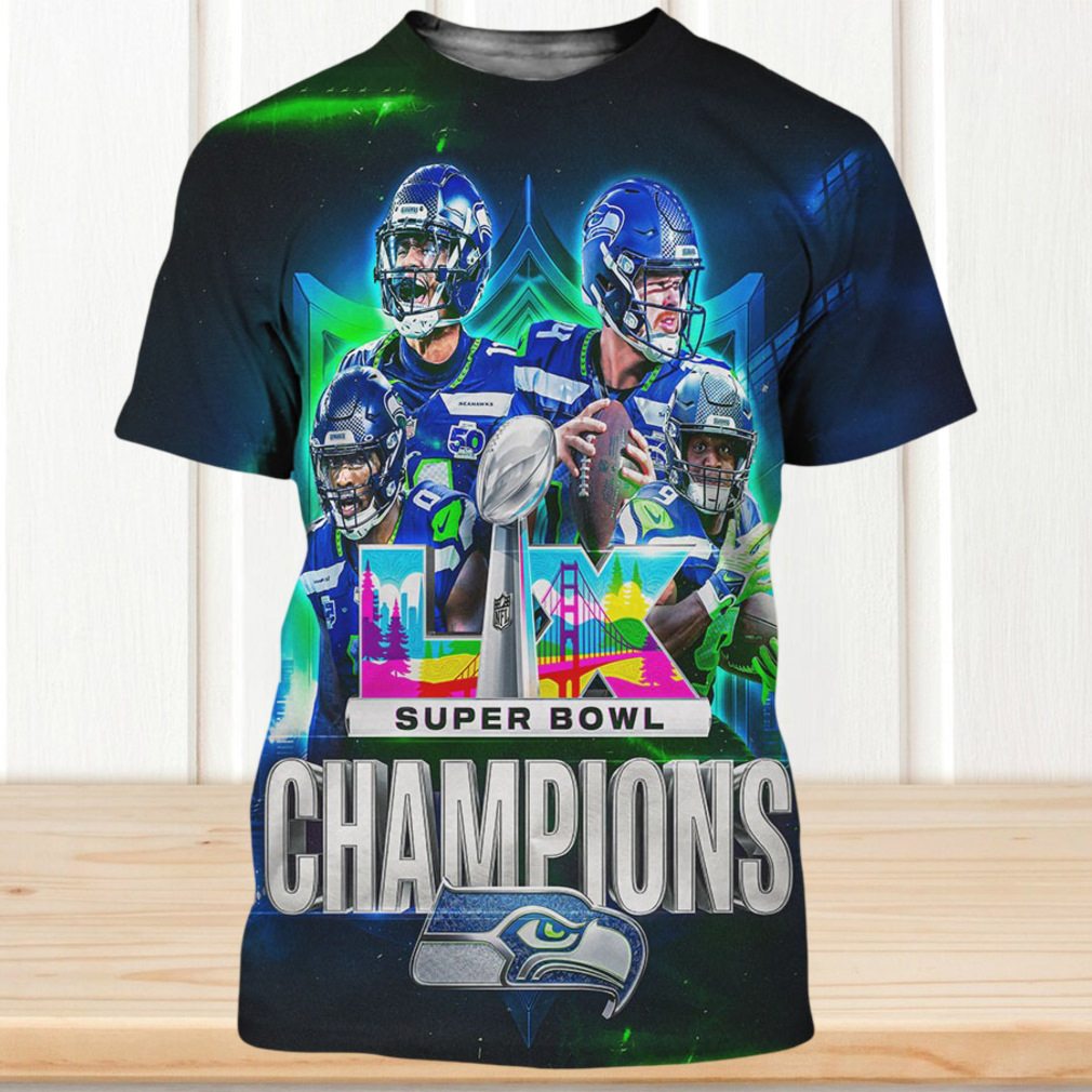 Seattle Seahawks Super Bowl LX Champions Trophy Bold Neon Sports Shirt Seattle Seahawks Super Bowl LX Champions Trophy Bold Neon Sports Shirt