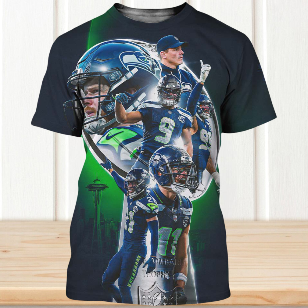 Seattle Seahawks Super Bowl LX Champions Trophy Green Glow Players Shirt Seattle Seahawks Super Bowl LX Champions Trophy Green Glow Players Shirt