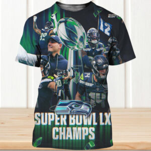 Seattle Seahawks Super Bowl LX Champions Vince Lombardi Trophy Celebration Shirt Seattle Seahawks Super Bowl LX Champions Vince Lombardi Trophy Celebration Shirt