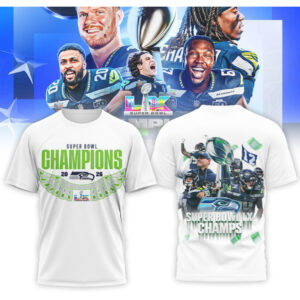 Seattle Seahawks Super Bowl LX Champions Wing Design Graphic Championship T Shirt