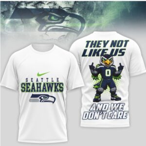 Seattle Seahawks They Not Like Us And We Don’t Care Mascot Graphic T Shirt Seattle Seahawks They Not Like Us And We Don’t Care Mascot Graphic T Shirt