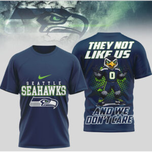 Seattle Seahawks They Not Like Us And We Don't Care Mascot Graphic T Shirt