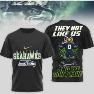 Seattle Seahawks They Not Like Us And We Don't Care Mascot Graphic T Shirt