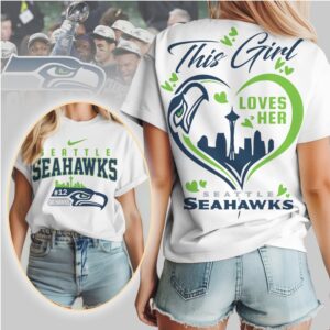 Seattle Seahawks This Girl Loves Her Seahawks 12 Fan Heart Graphic T Shirt