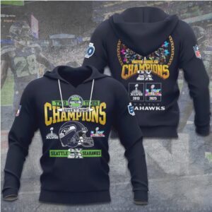 Seattle Seahawks Two Times Super Bowl Champions Vintage Helmet Hoodie Seattle Seahawks Two Times Super Bowl Champions Vintage Helmet Hoodie