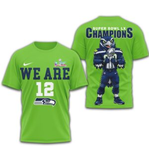 Seattle Seahawks We Are 12 Super Bowl LX Champions 2026 Mascot Shirt Seattle Seahawks We Are 12 Super Bowl LX Champions 2026 Mascot Shirt