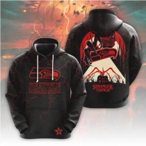 Seattle Seahawks x Stranger Things Upside Down Demogorgon Mashup Fan Graphic Hoodie Seattle Seahawks x Stranger Things Upside Down Demogorgon Mashup Fan Graphic Hoodie