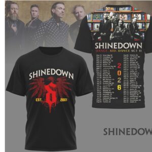Shinedown Dance Kid Dance Act II 2026 World Tour T Shirt Shinedown Dance Kid Dance Act II 2026 World Tour T Shirt