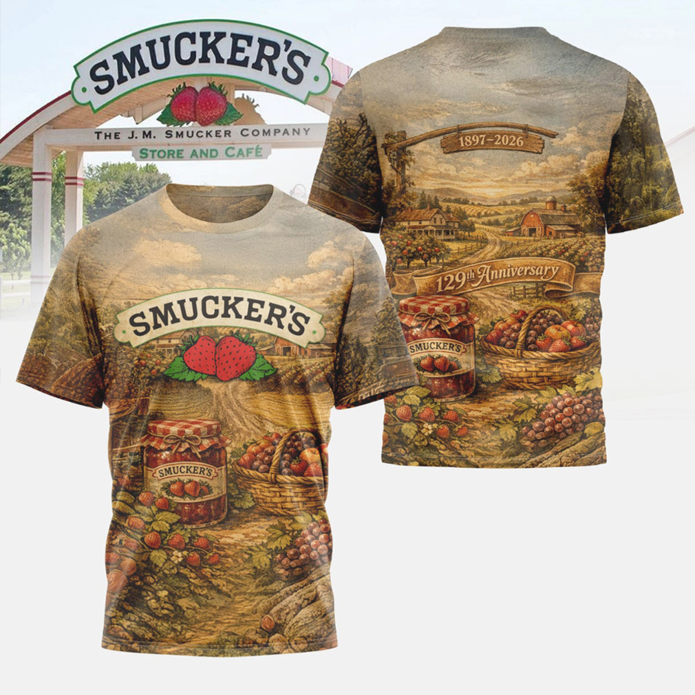 Smucker's 129th Anniversary 1897 2026 Vintage Country Farm All Over Print T Shirt Smucker's 129th Anniversary 1897 2026 Vintage Country Farm All Over Print T Shirt