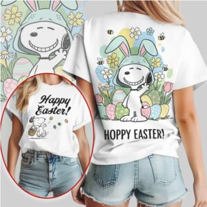 Snoopy Peanuts Hoppy Easter Bunny Costume Graphic Print T Shirt For Holiday Gifting Snoopy Peanuts Hoppy Easter Bunny Costume Graphic Print T Shirt For Holiday Gifting