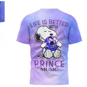 Snoopy x Prince Purple Rain Life Is Better With Music Roller Skating Shirt