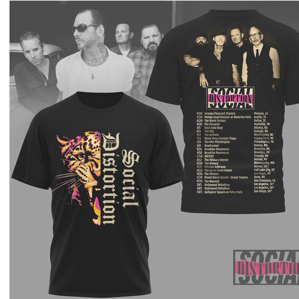 Social Distortion Jaguar Logo 2026 North American Tour T Shirt Social Distortion Jaguar Logo 2026 North American Tour T Shirt