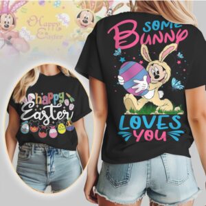 Some Bunny Loves You Mickey Mouse Easter Bunny Costume Cute Disney Holiday Tee