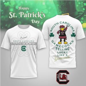 South Carolina Gamecocks St. Patrick's Day Lucky Cocky Mascot Green Graphic T Shirt