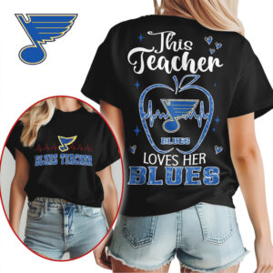 St. Louis Blues Teacher Apple Graphic T Shirt Hockey Fan Gift Shirt St. Louis Blues Teacher Apple Graphic T Shirt Hockey Fan Gift Shirt