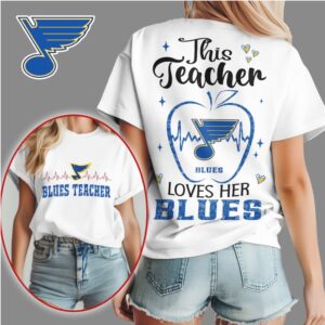 St. Louis Blues Teacher Apple Graphic T Shirt Hockey Fan Gift Shirt