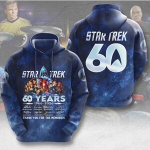Star Trek 60 Years Anniversary Thank You For The Memories Sci Fi Hoodie